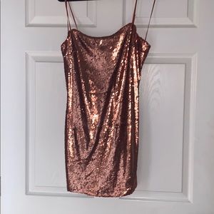 Bronze sequin mini dress! Size Medium. Worn once!
